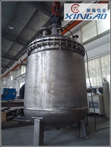 純鈦反應(yīng)釜1500L 制造好驗(yàn)收結(jié)束！